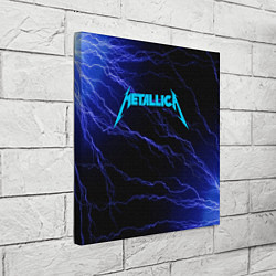 Холст квадратный METALLICA BLUE FLASH МЕТАЛЛИКА СИНИЕ МОЛНИИ, цвет: 3D-принт — фото 2