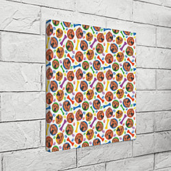 Холст квадратный Родезийский Риджбек красочный дизайн, цвет: 3D-принт — фото 2