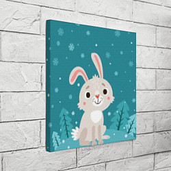 Холст квадратный Новогодний зайчик, цвет: 3D-принт — фото 2