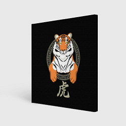 Холст квадратный Тигр в рамке, цвет: 3D-принт