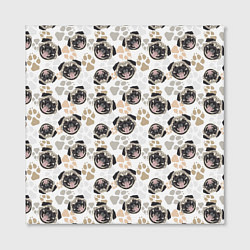 Холст квадратный Собака Мопс Pug, цвет: 3D-принт — фото 2