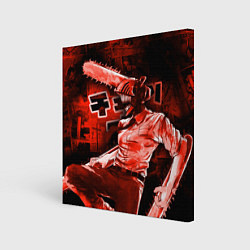 Холст квадратный Chainsaw Man, Дэнджи, цвет: 3D-принт