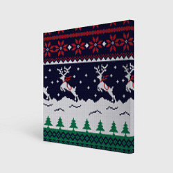 Холст квадратный СВИТЕР С ОЛЕНЯМИ DEER SWEATER, цвет: 3D-принт
