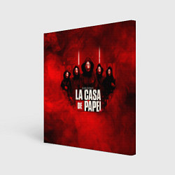 Холст квадратный БУМАЖНЫЙ ДОМ - LA CASA DE PAPEL - BELLA CIAO, цвет: 3D-принт