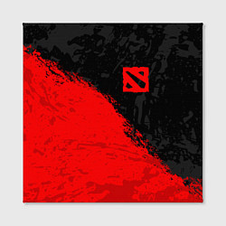 Холст квадратный DOTA 2 RED LOGO, БРЫЗГИ КРАСОК, цвет: 3D-принт — фото 2