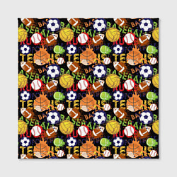 Холст квадратный Разные Спортивные Мячи, цвет: 3D-принт — фото 2
