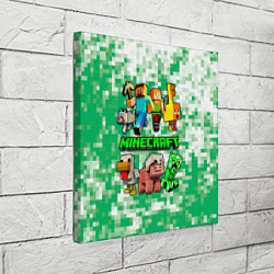 Холст квадратный Minecraft персонажи мобы, цвет: 3D-принт — фото 2
