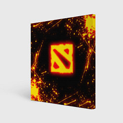 Холст квадратный DOTA 2 FIRE LOGO ДОТА 2 ОГНЕННЫЙ ЛОГО, цвет: 3D-принт