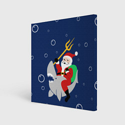 Картина квадратная САНТА КЛАУС НА АКУЛЕ SANTA