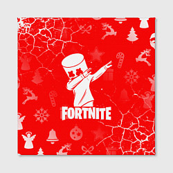 Холст квадратный Fortnite - Marshmello новогодний, цвет: 3D-принт — фото 2