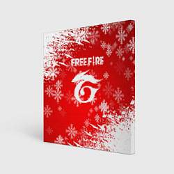 Холст квадратный Free Fire - Новогодний, цвет: 3D-принт