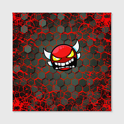 Холст квадратный Geometry Dash красные соты, цвет: 3D-принт — фото 2