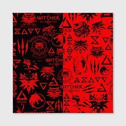 Холст квадратный THE WITCHER LOGOBOMBING BLACK RED, цвет: 3D-принт — фото 2