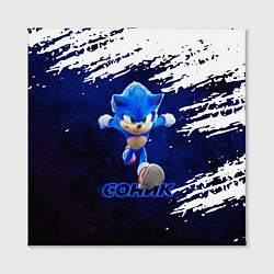 Холст квадратный Sonic со скоростью звука, цвет: 3D-принт — фото 2