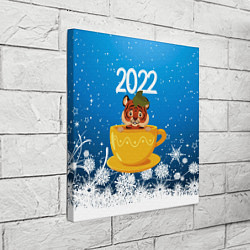 Холст квадратный Тигр в кружке Новый год 2022, цвет: 3D-принт — фото 2