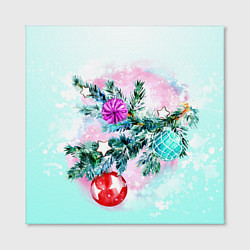 Холст квадратный Новогодние украшения Елочка, цвет: 3D-принт — фото 2