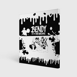 Холст квадратный БЕНДИ И АЛИСА BENDY AND THE INK MACHINE, цвет: 3D-принт