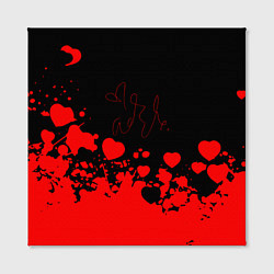 Холст квадратный Adele Сердечки Автограф, цвет: 3D-принт — фото 2