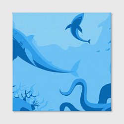 Холст квадратный МоРское Дно с Акулами, цвет: 3D-принт — фото 2