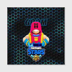 Холст квадратный Гром BRAWL STARS соты, цвет: 3D-принт — фото 2