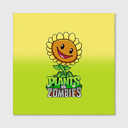 Холст квадратный Plants vs Zombies - Подсолнух, цвет: 3D-принт — фото 2