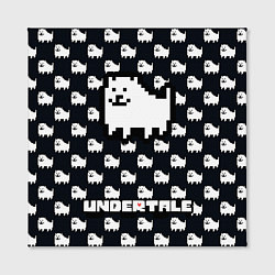 Холст квадратный UNDERTALE DOG AND LOGO УНДЕРТАЛЕ, цвет: 3D-принт — фото 2