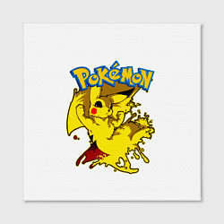 Холст квадратный Пикачу злой Pokemon, цвет: 3D-принт — фото 2
