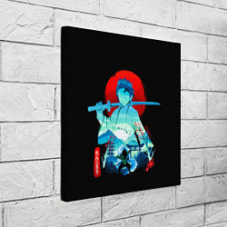Холст квадратный Танджиро Комадо Силуэт Клинок рассекающий демонов, цвет: 3D-принт — фото 2