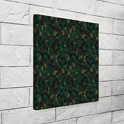 Холст квадратный Тёмно-Зелёный Сеточный Камуфляж, цвет: 3D-принт — фото 2