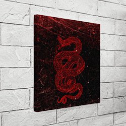 Холст квадратный Красная Змея Red Snake Глитч, цвет: 3D-принт — фото 2