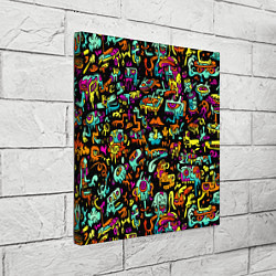 Холст квадратный Прикольный красочный паттерн, цвет: 3D-принт — фото 2
