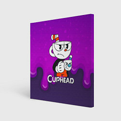 Холст квадратный Недовольная чашечка cuphead, цвет: 3D-принт