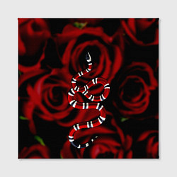 Холст квадратный Змея в Цветах Розы Snake Rose, цвет: 3D-принт — фото 2