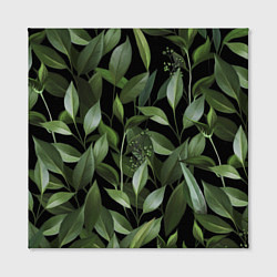 Холст квадратный Цветы Стена Из Листьев, цвет: 3D-принт — фото 2