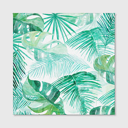 Холст квадратный Цветы Тропическая Акварель, цвет: 3D-принт — фото 2