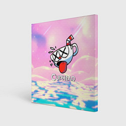 Холст квадратный Cuphead Разбитая чашечка, цвет: 3D-принт