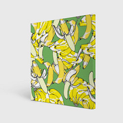 Холст квадратный Banana pattern Summer Food, цвет: 3D-принт