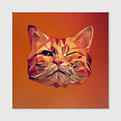 Холст квадратный Полигональный кот подмигивает, цвет: 3D-принт — фото 2