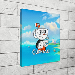 Холст квадратный Cuphead сердитая чашечка, цвет: 3D-принт — фото 2