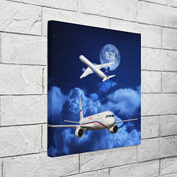 Холст квадратный Пассажирский самолет Ту-214, цвет: 3D-принт — фото 2