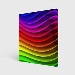 Холст квадратный Color line neon pattern Abstraction Summer 2023, цвет: 3D-принт