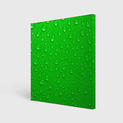 Холст квадратный Зеленый фон с росой, цвет: 3D-принт