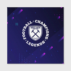 Холст квадратный Символ West Ham и круглая надпись Football Legends, цвет: 3D-принт — фото 2