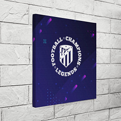 Холст квадратный Символ Atletico Madrid и круглая надпись Football, цвет: 3D-принт — фото 2