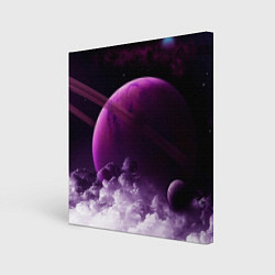 Холст квадратный PURPLE GALAXY лиловая галактика, цвет: 3D-принт