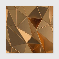 Холст квадратный Золотые 3D треугольники, цвет: 3D-принт — фото 2