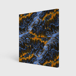 Холст квадратный Оранжево-Синяя Вулканическая Лава, цвет: 3D-принт