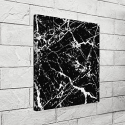 Холст квадратный Текстура чёрного мрамора Texture of black marble, цвет: 3D-принт — фото 2