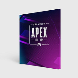 Холст квадратный Apex Legends Gaming Champion: рамка с лого и джойс, цвет: 3D-принт