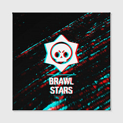 Холст квадратный Brawl Stars в стиле Glitch Баги Графики на темном, цвет: 3D-принт — фото 2